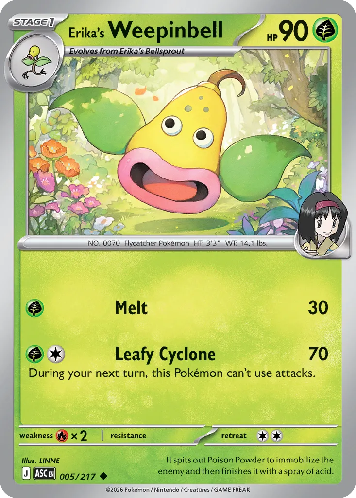 Erika's Weepinbell 005/217 — Ascended Heroes (English Pokémon TCG card)