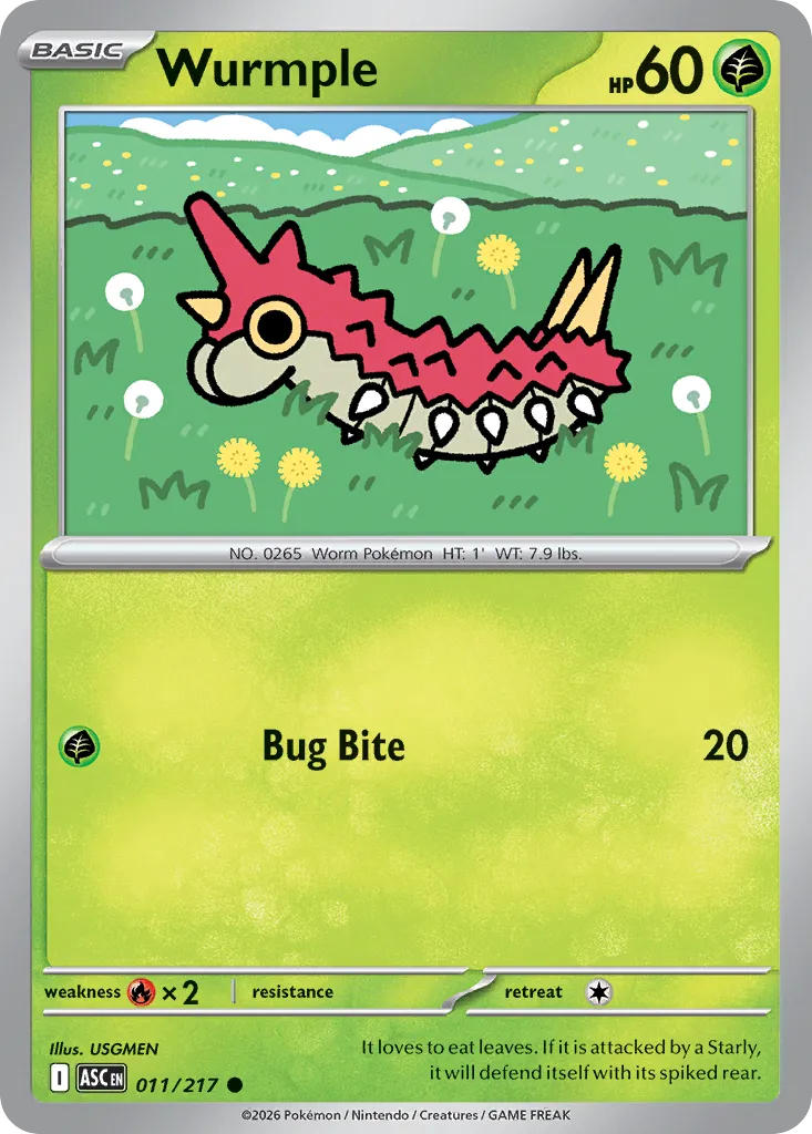 Wurmple 011/217 — Ascended Heroes (English Pokémon TCG card)