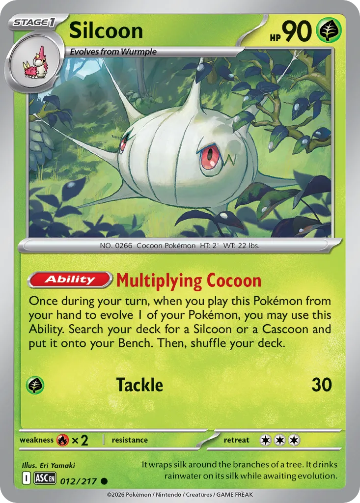 Silcoon 012/217 — Ascended Heroes (English Pokémon TCG card)