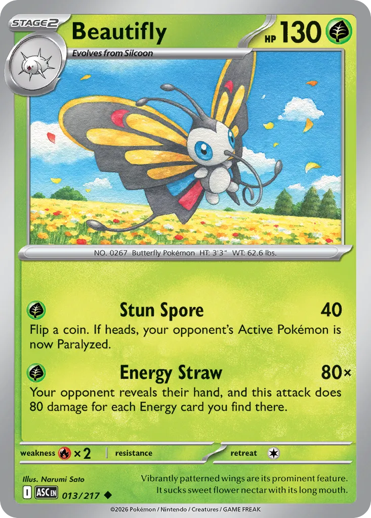 Beautifly 013/217 — Ascended Heroes (English Pokémon TCG card)