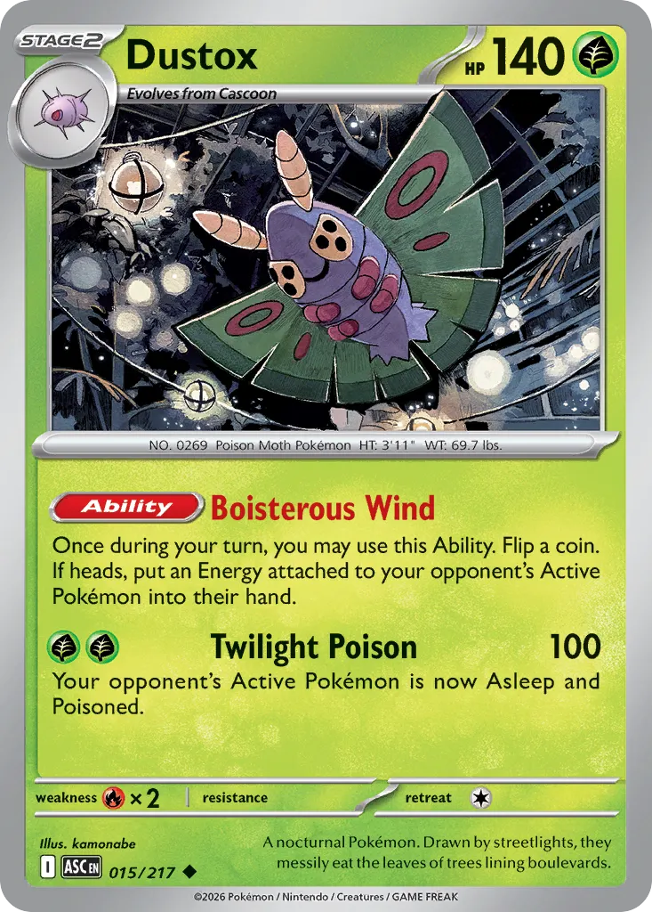 Dustox 015/217 — Ascended Heroes (English Pokémon TCG card)