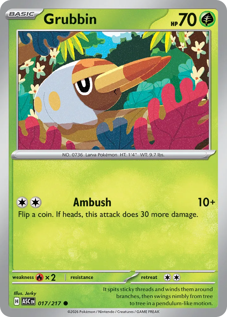 Grubbin 017/217 — Ascended Heroes (English Pokémon TCG card)