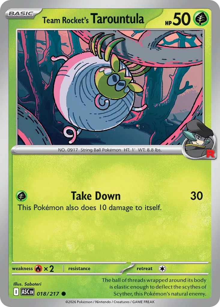 Team Rocket's Tarountula 018/217 — Ascended Heroes (English Pokémon TCG card)