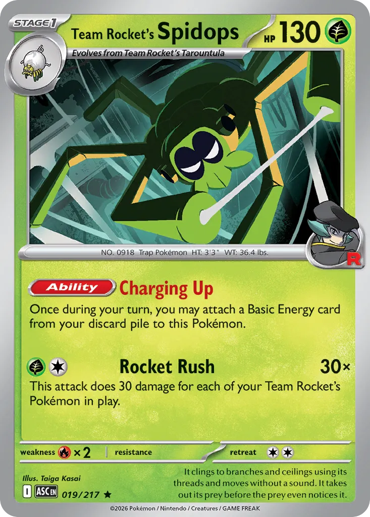 Team Rocket's Spidops 019/217 — Ascended Heroes (English Pokémon TCG card)