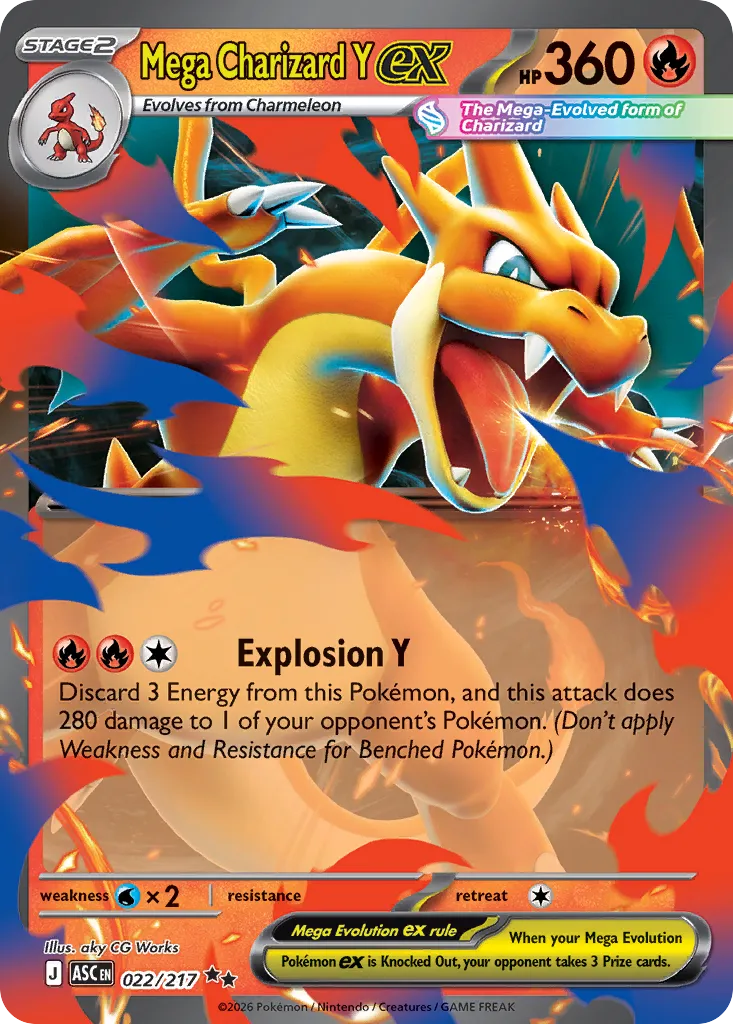 Mega Charizard Y ex 022/217 — Ascended Heroes (English Pokémon TCG card)