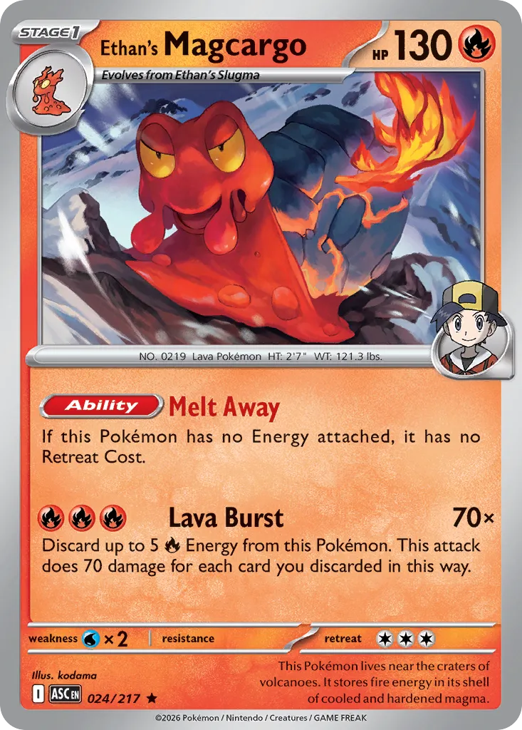 Ethan's Magcargo 024/217 — Ascended Heroes (English Pokémon TCG card)