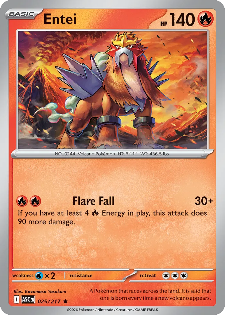 Entei 025/217 — Ascended Heroes (English Pokémon TCG card)