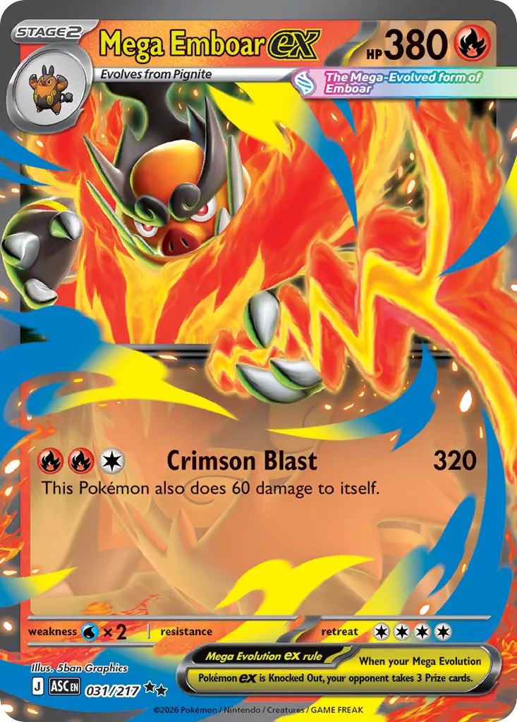 Mega Emboar ex 031/217 — Ascended Heroes (English Pokémon TCG card)