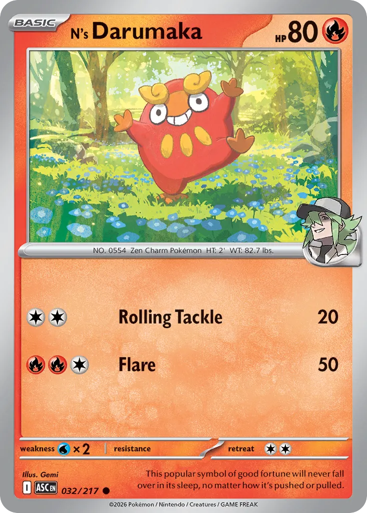 N's Darumaka 032/217 — Ascended Heroes (English Pokémon TCG card)