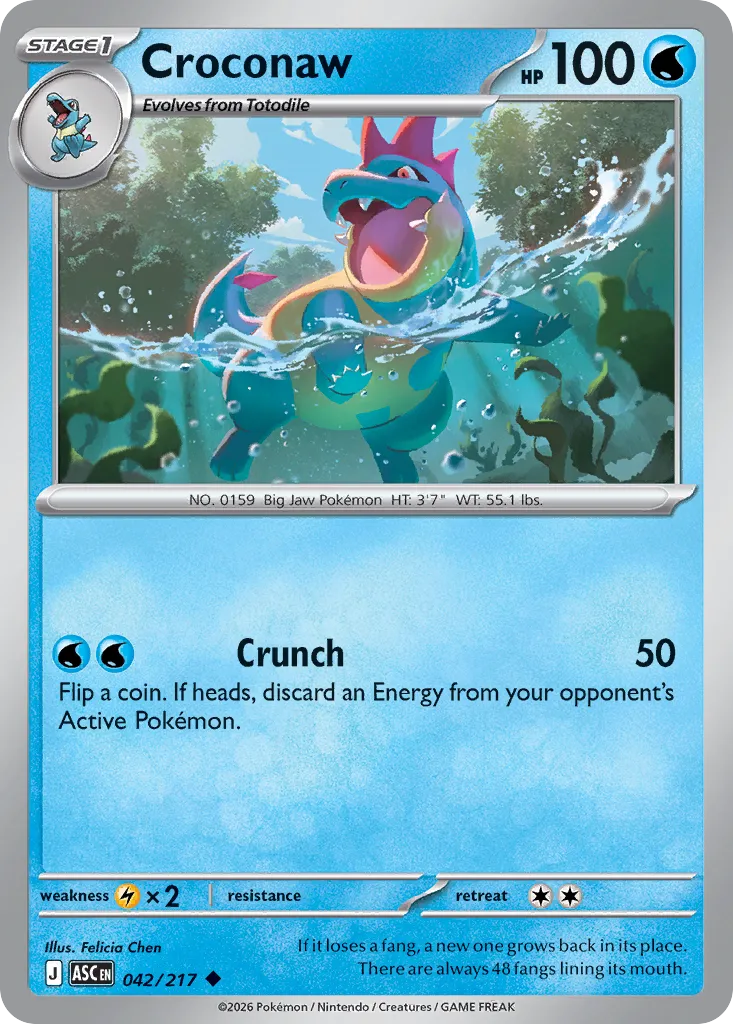 Croconaw 042/217 — Ascended Heroes (English Pokémon TCG card)