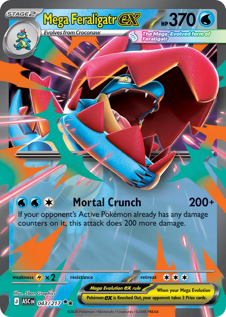 Mega Feraligatr ex 043/217 — Ascended Heroes (English Pokémon TCG card)