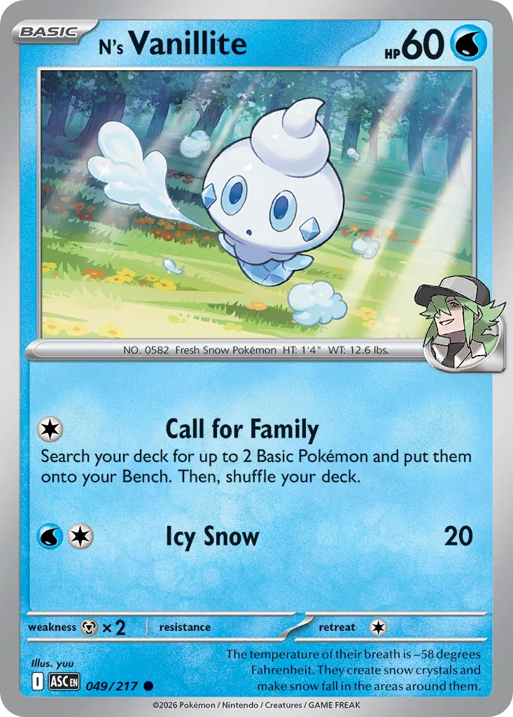 N's Vanillite 049/217 — Ascended Heroes (English Pokémon TCG card)