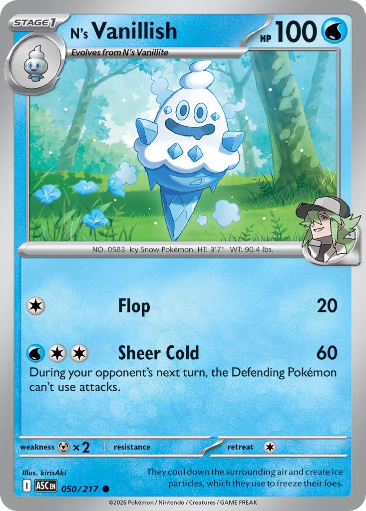 N's Vanillish 050/217 — Ascended Heroes (English Pokémon TCG card)