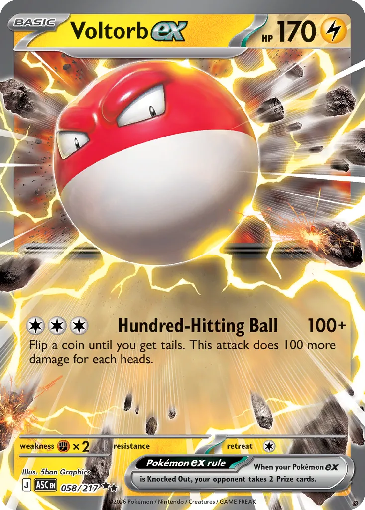 Voltorb ex 058/217 — Ascended Heroes (English Pokémon TCG card)