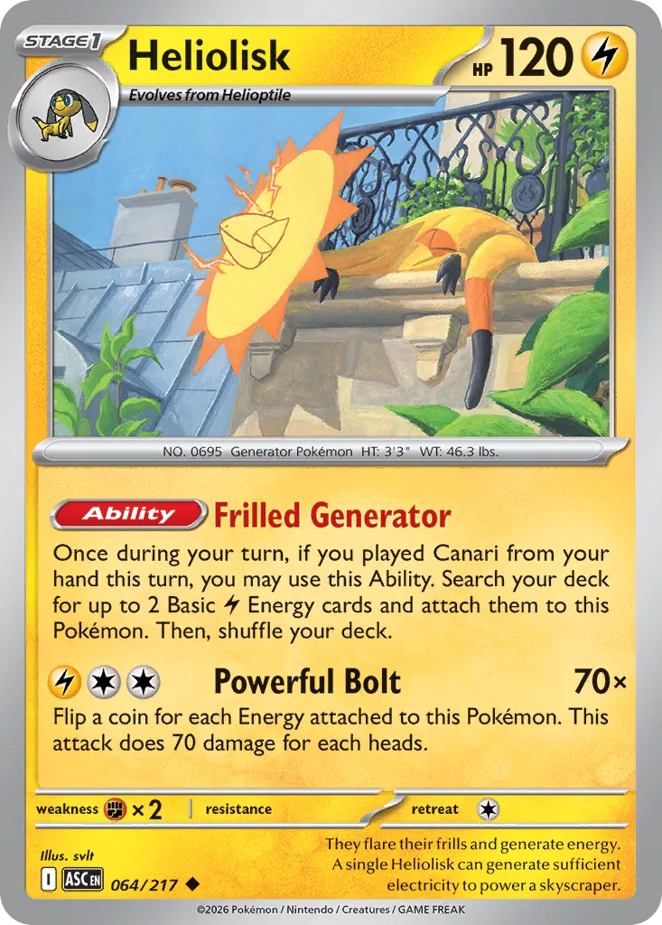 Heliolisk 064/217 — Ascended Heroes (English Pokémon TCG card)