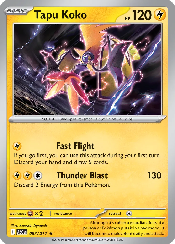 Tapu Koko 067/217 — Ascended Heroes (English Pokémon TCG card)