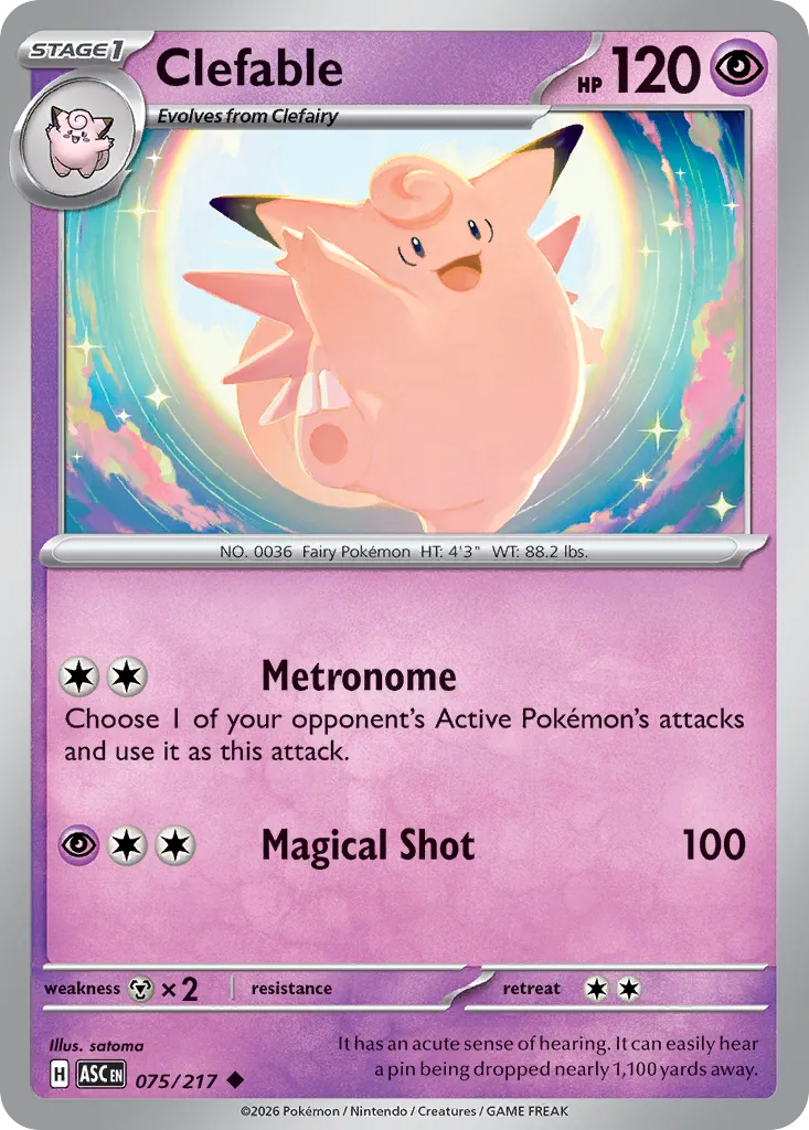 Clefable 075/217 — Ascended Heroes (English Pokémon TCG card)