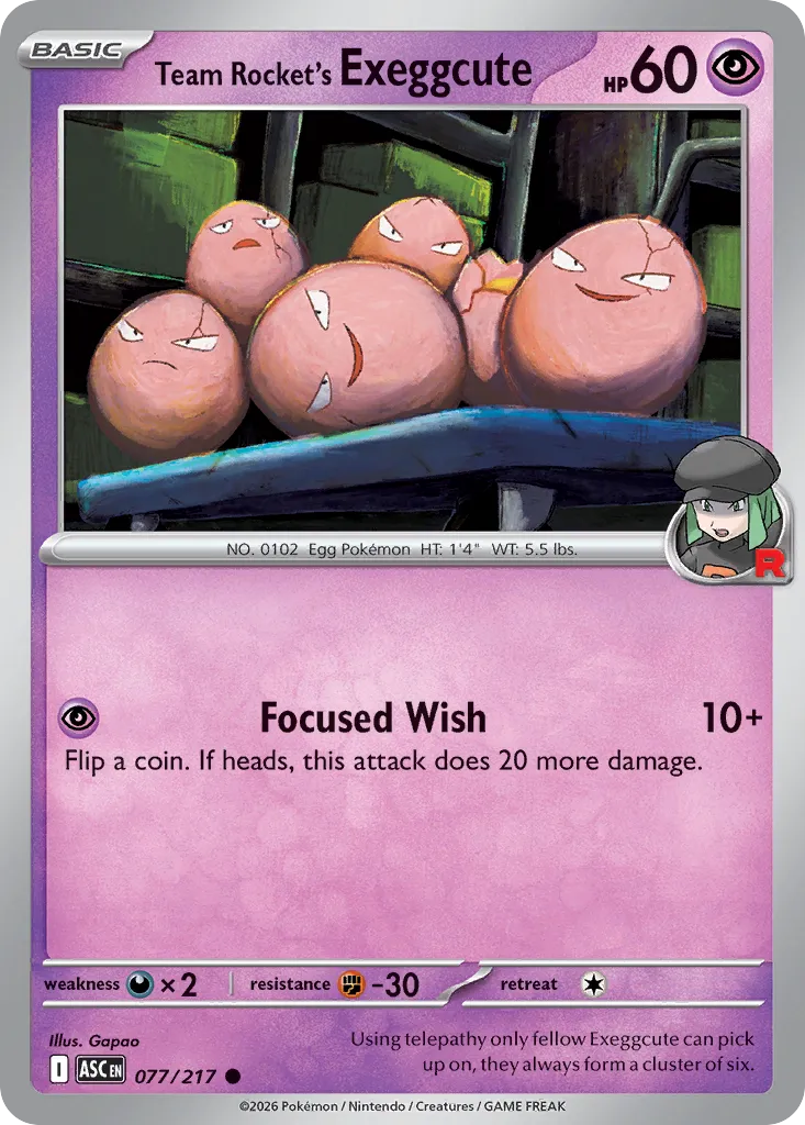 Team Rocket's Exeggcute 077/217 — Ascended Heroes (English Pokémon TCG card)