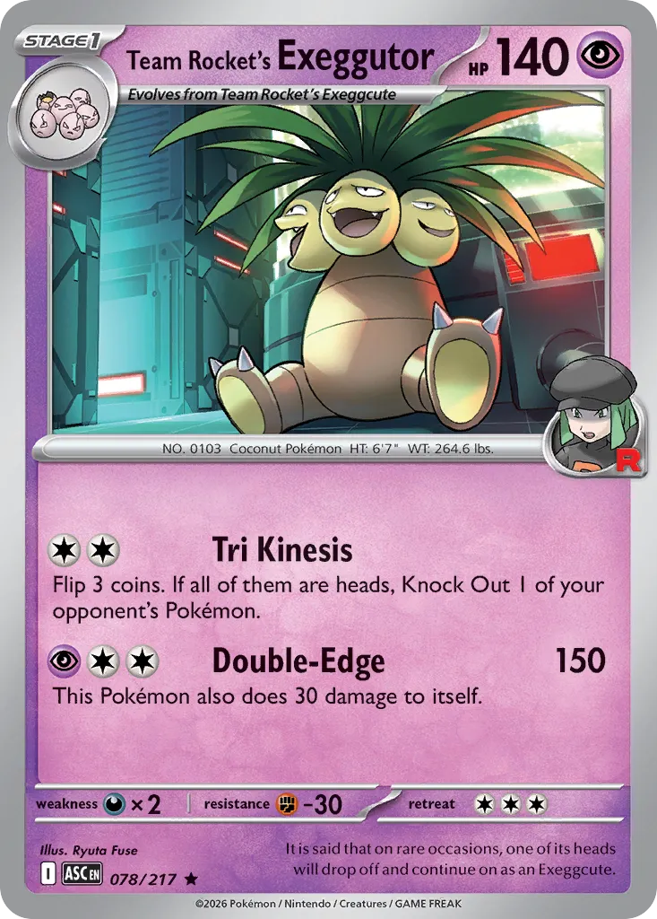Team Rocket's Exeggutor 078/217 — Ascended Heroes (English Pokémon TCG card)