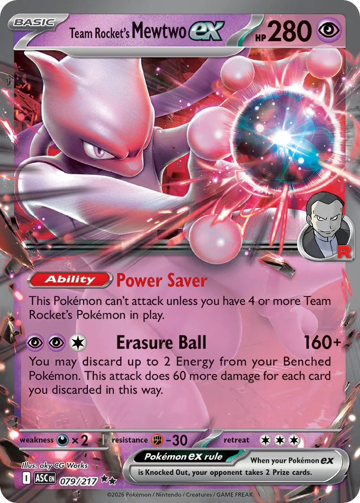 Team Rocket's Mewtwo ex 079/217 — Ascended Heroes (English Pokémon TCG card)