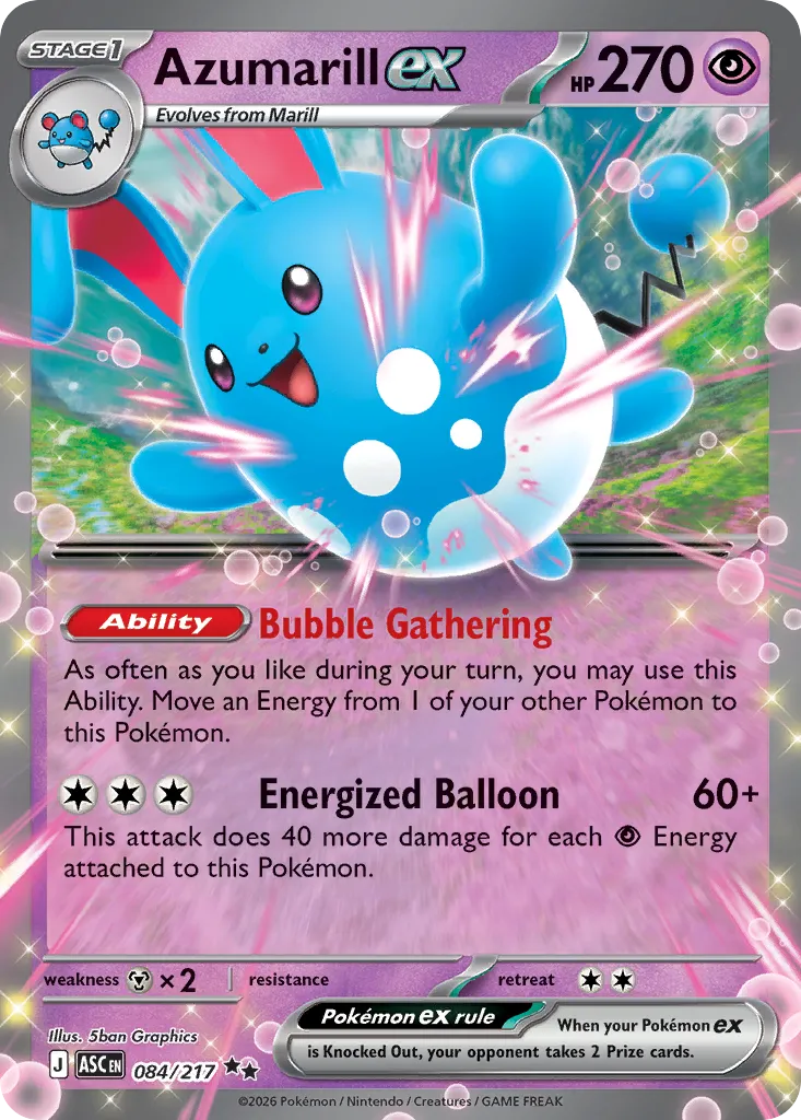 Azumarill ex 084/217 — Ascended Heroes (English Pokémon TCG card)