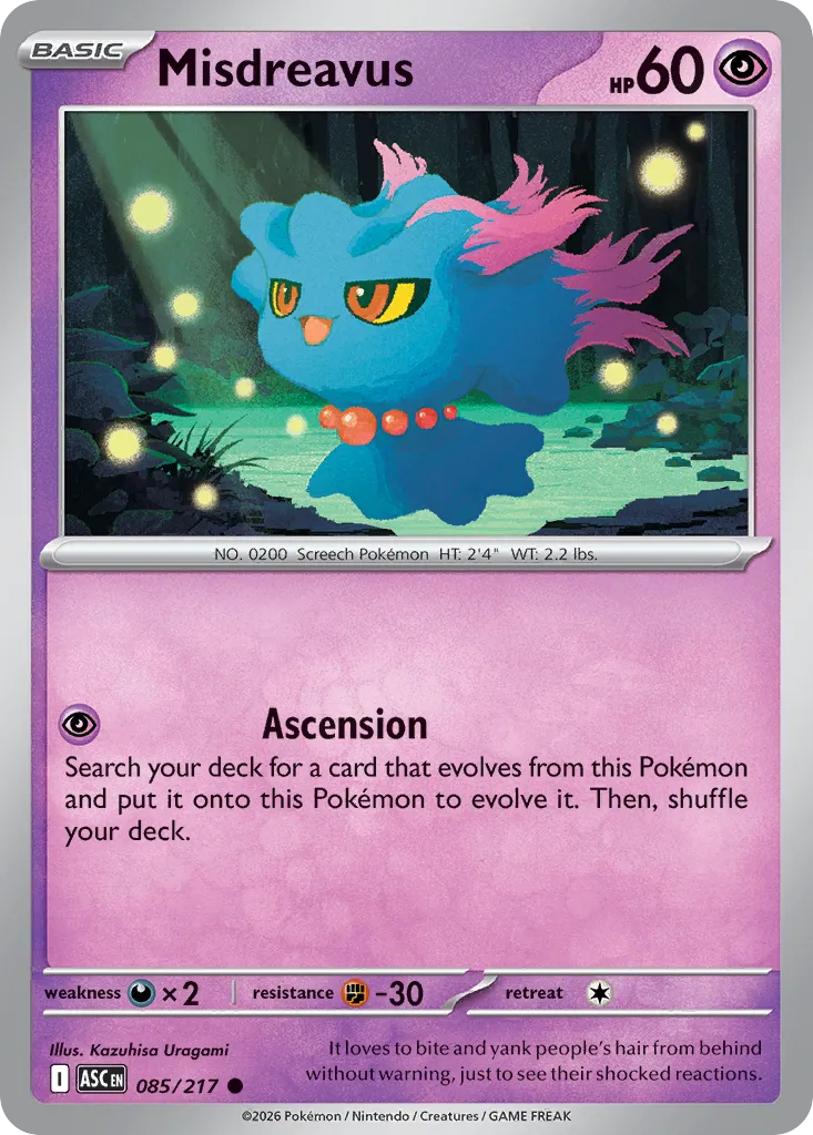Misdreavus 085/217 — Ascended Heroes (English Pokémon TCG card)