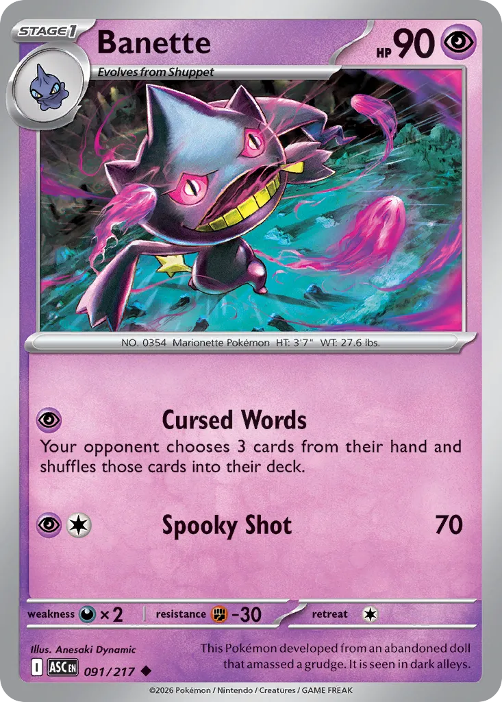 Banette 091/217 — Ascended Heroes (English Pokémon TCG card)
