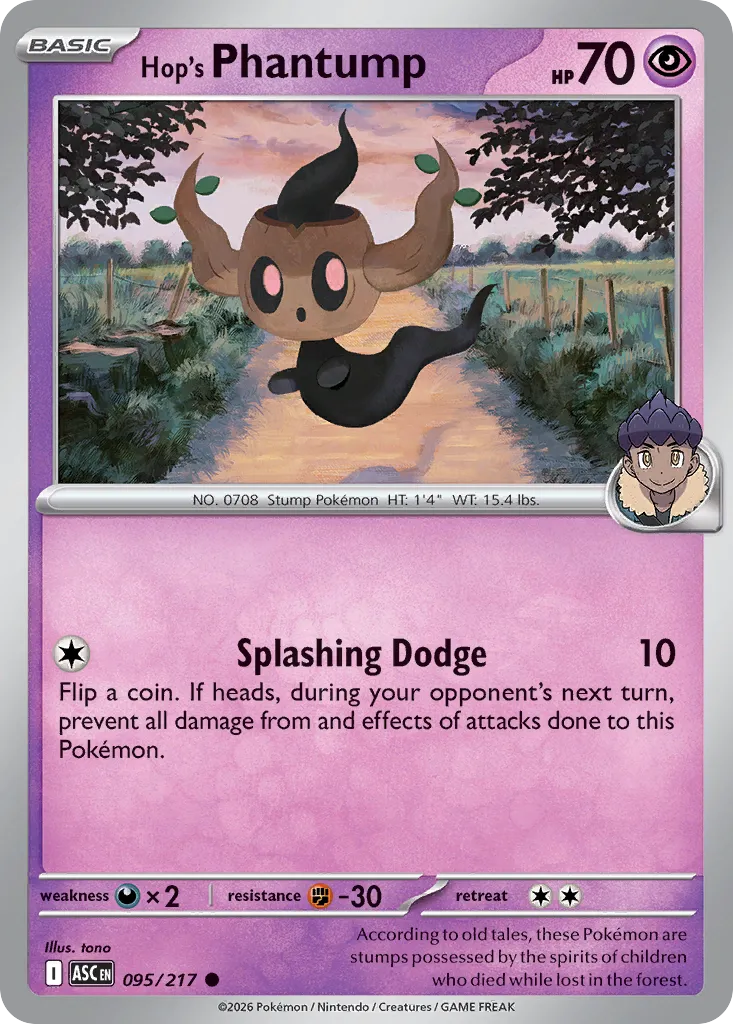 Hop's Phantump 095/217 — Ascended Heroes (English Pokémon TCG card)
