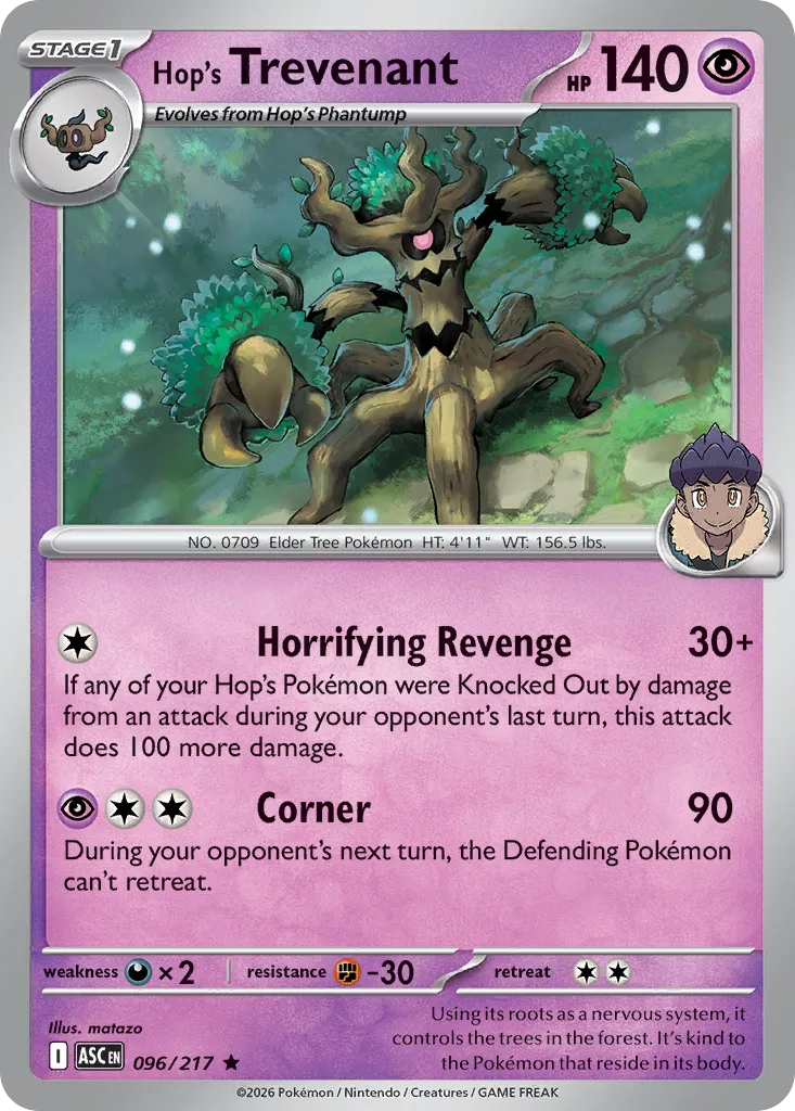 Hop's Trevenant 096/217 — Ascended Heroes (English Pokémon TCG card)