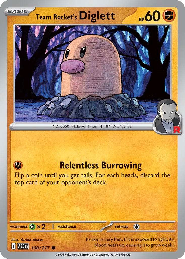 Team Rocket's Diglett 100/217 — Ascended Heroes (English Pokémon TCG card)