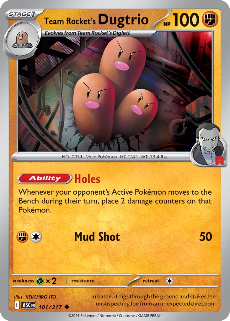 Team Rocket's Dugtrio 101/217 — Ascended Heroes (English Pokémon TCG card)