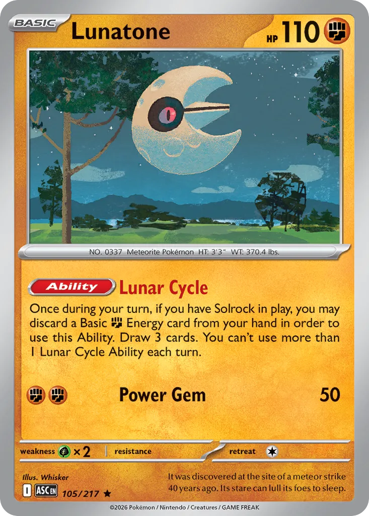 Lunatone 105/217 — Ascended Heroes (English Pokémon TCG card)