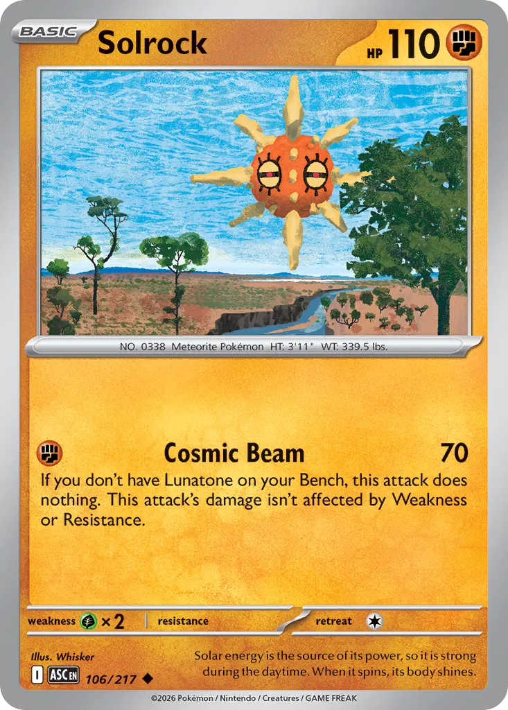 Solrock 106/217 — Ascended Heroes (English Pokémon TCG card)
