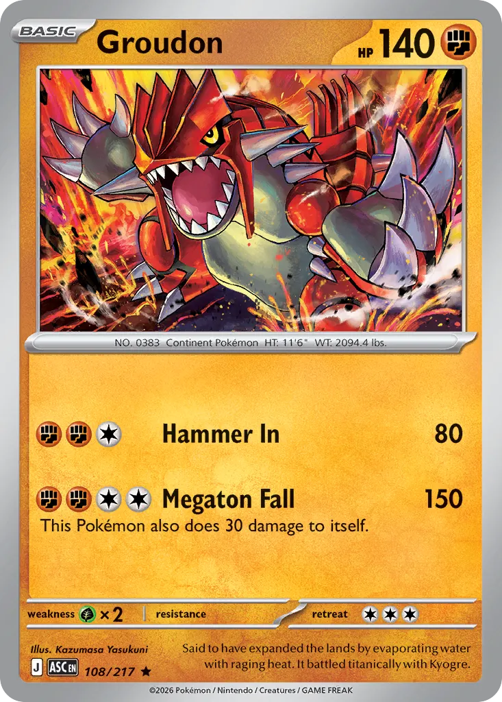 Groudon 108/217 — Ascended Heroes (English Pokémon TCG card)