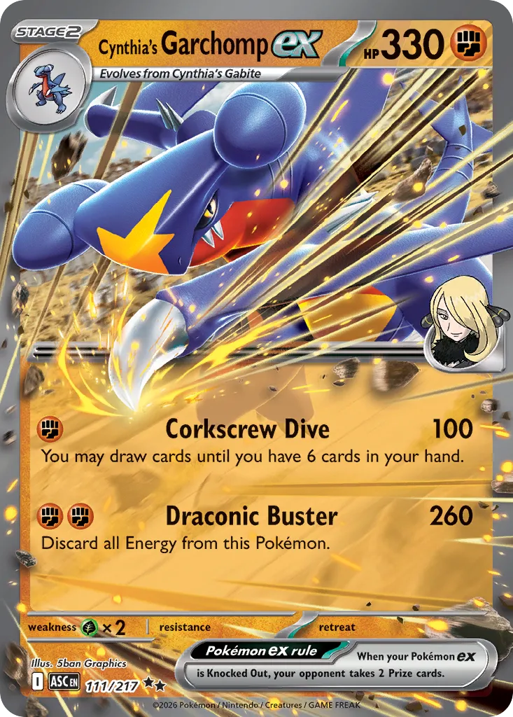 Cynthia's Garchomp ex 111/217 — Ascended Heroes (English Pokémon TCG card)