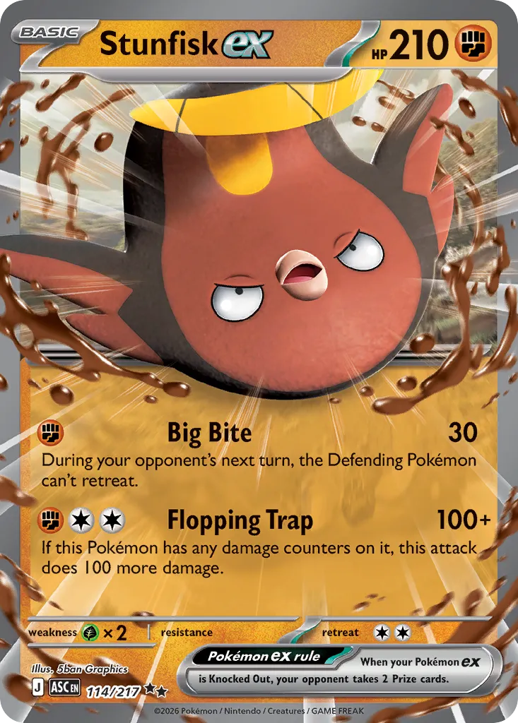 Stunfisk ex 114/217 — Ascended Heroes (English Pokémon TCG card)