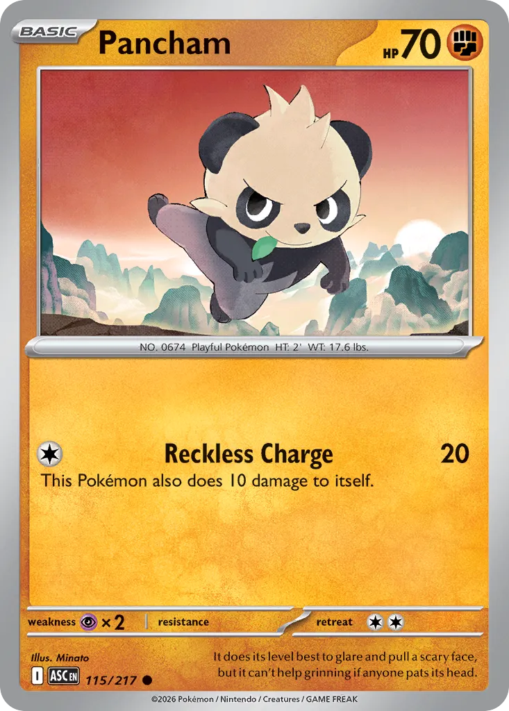 Pancham 115/217 — Ascended Heroes (English Pokémon TCG card)