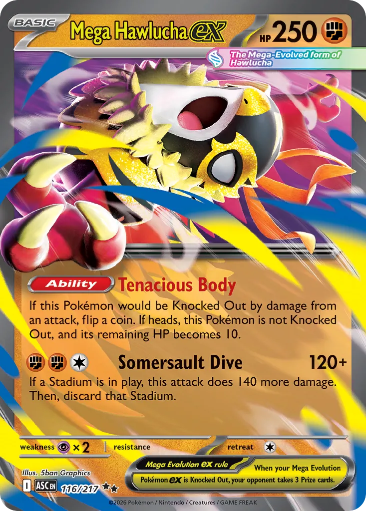 Mega Hawlucha ex 116/217 — Ascended Heroes (English Pokémon TCG card)