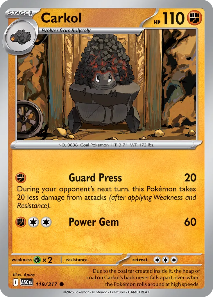 Carkol 119/217 — Ascended Heroes (English Pokémon TCG card)