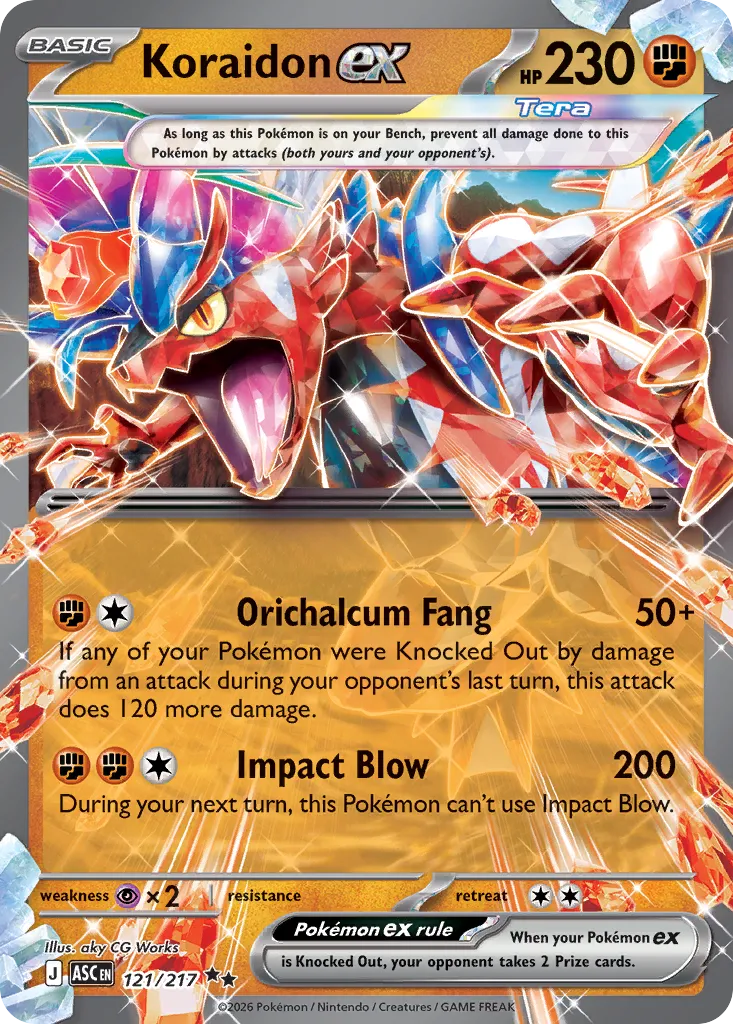 Koraidon ex 121/217 — Ascended Heroes (English Pokémon TCG card)