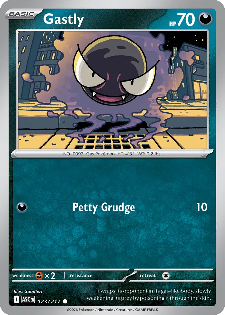 Gastly 123/217 — Ascended Heroes (English Pokémon TCG card)
