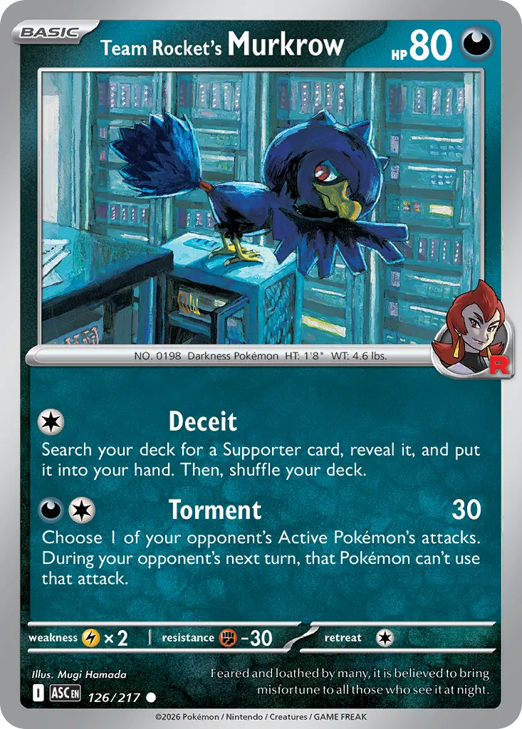 Team Rocket's Murkrow 126/217 — Ascended Heroes (English Pokémon TCG card)