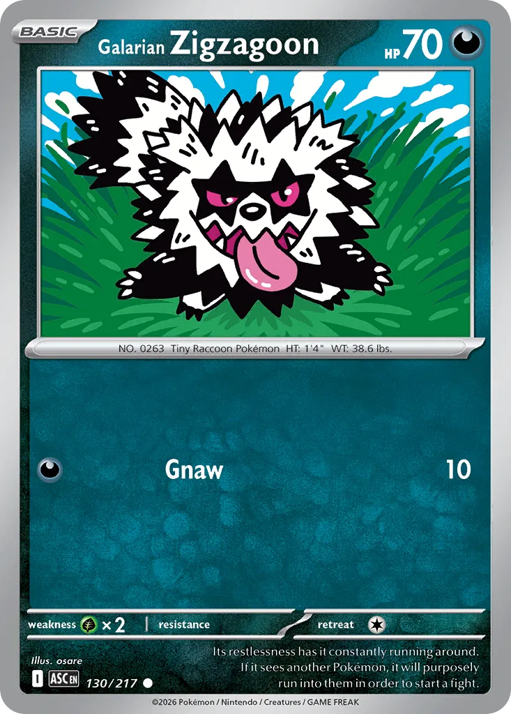 Galarian Zigzagoon 130/217 — Ascended Heroes (English Pokémon TCG card)