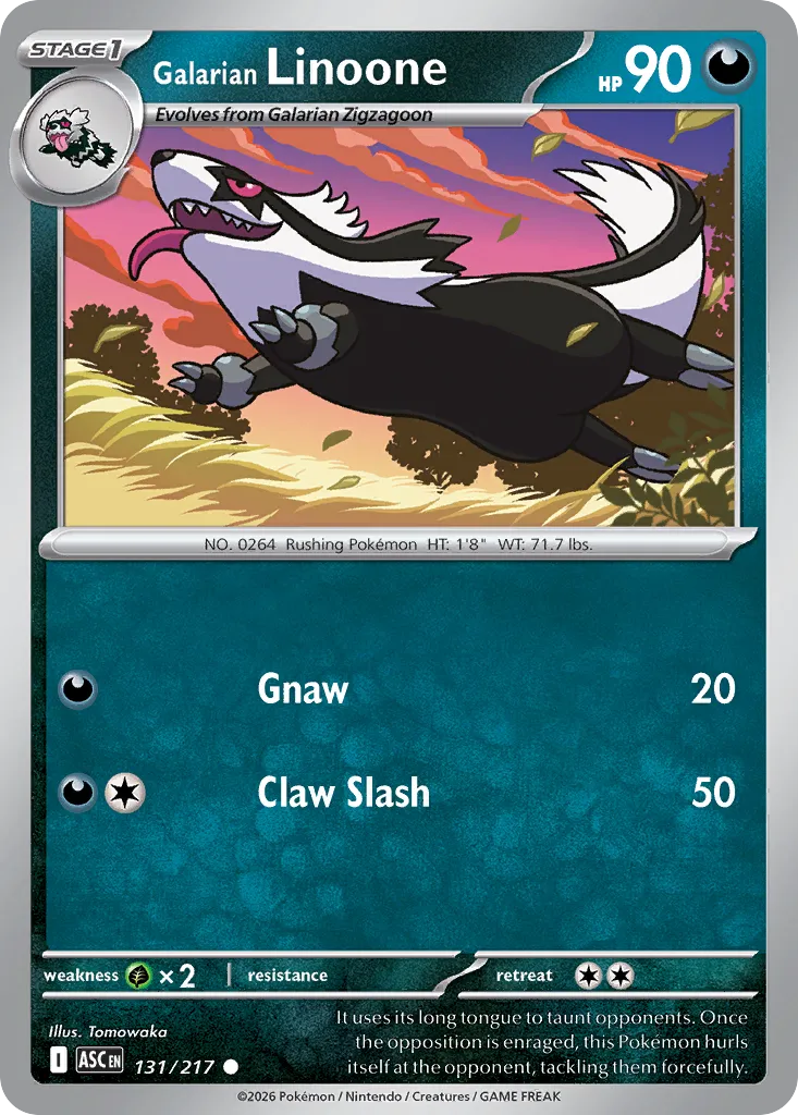 Galarian Linoone 131/217 — Ascended Heroes (English Pokémon TCG card)