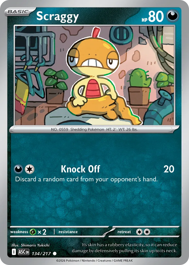Scraggy 134/217 — Ascended Heroes (English Pokémon TCG card)