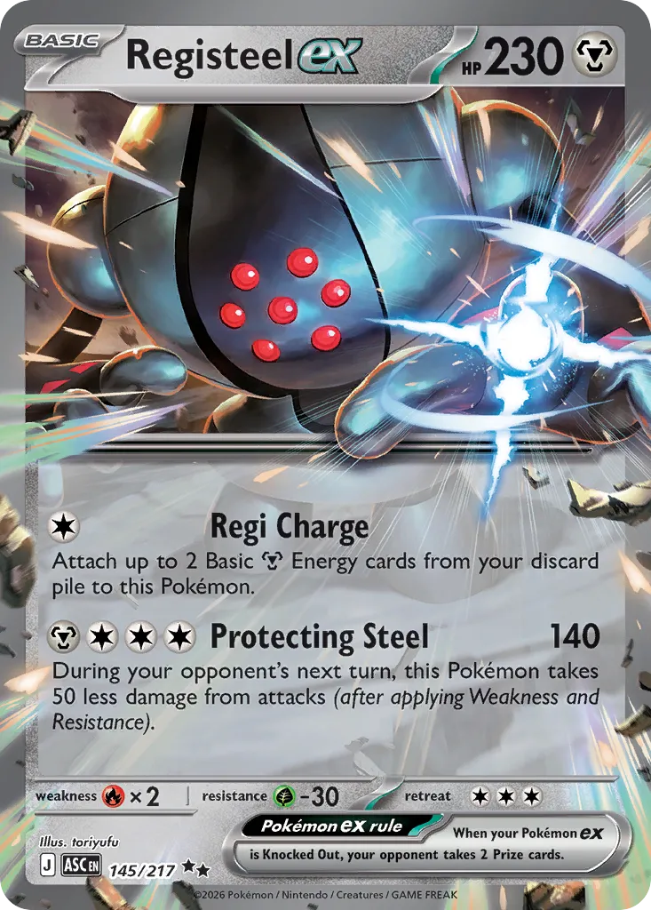 Registeel ex 145/217 — Ascended Heroes (English Pokémon TCG card)