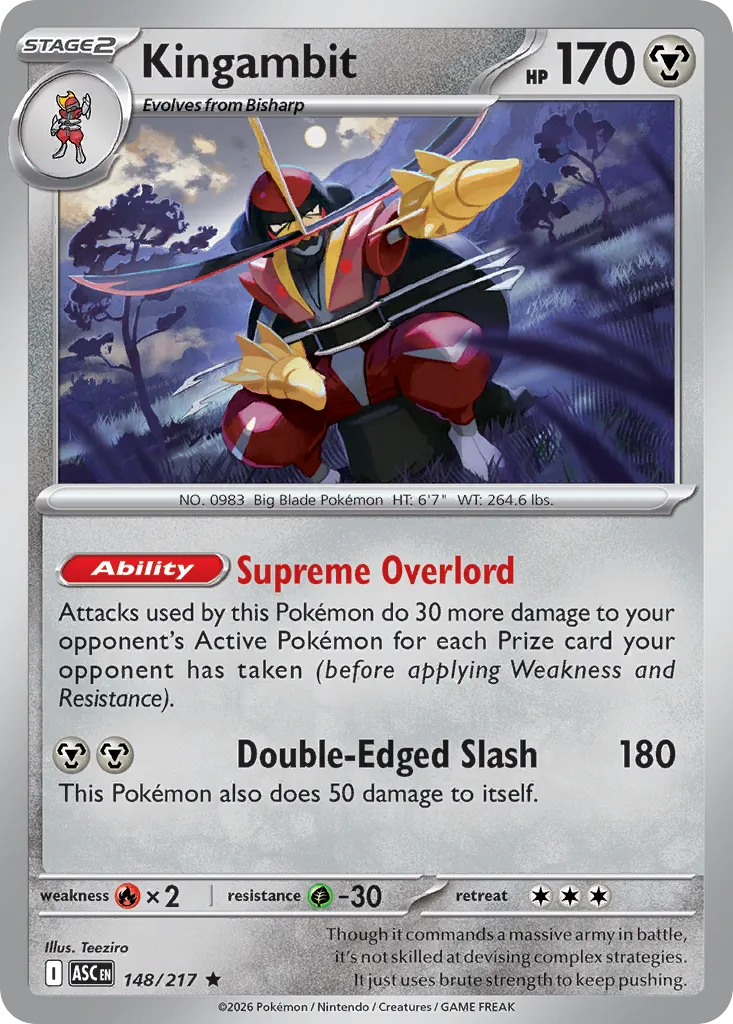 Kingambit 148/217 — Ascended Heroes (English Pokémon TCG card)