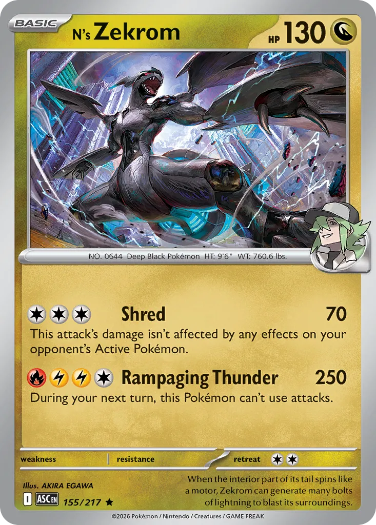 N's Zekrom 155/217 — Ascended Heroes (English Pokémon TCG card)