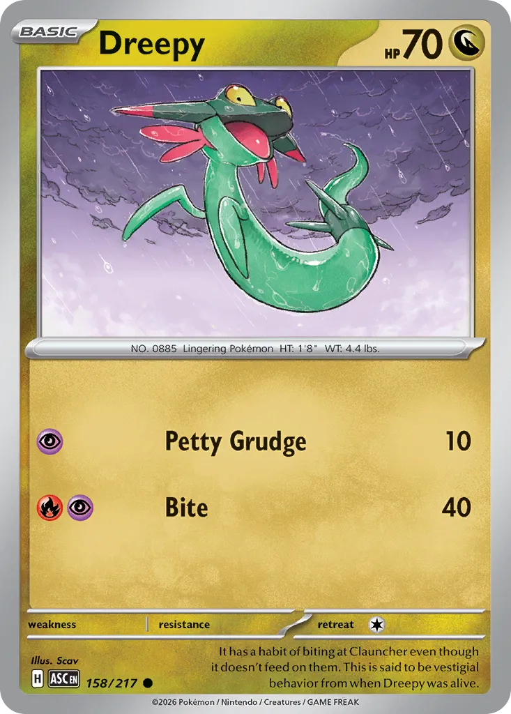 Dreepy 158/217 — Ascended Heroes (English Pokémon TCG card)