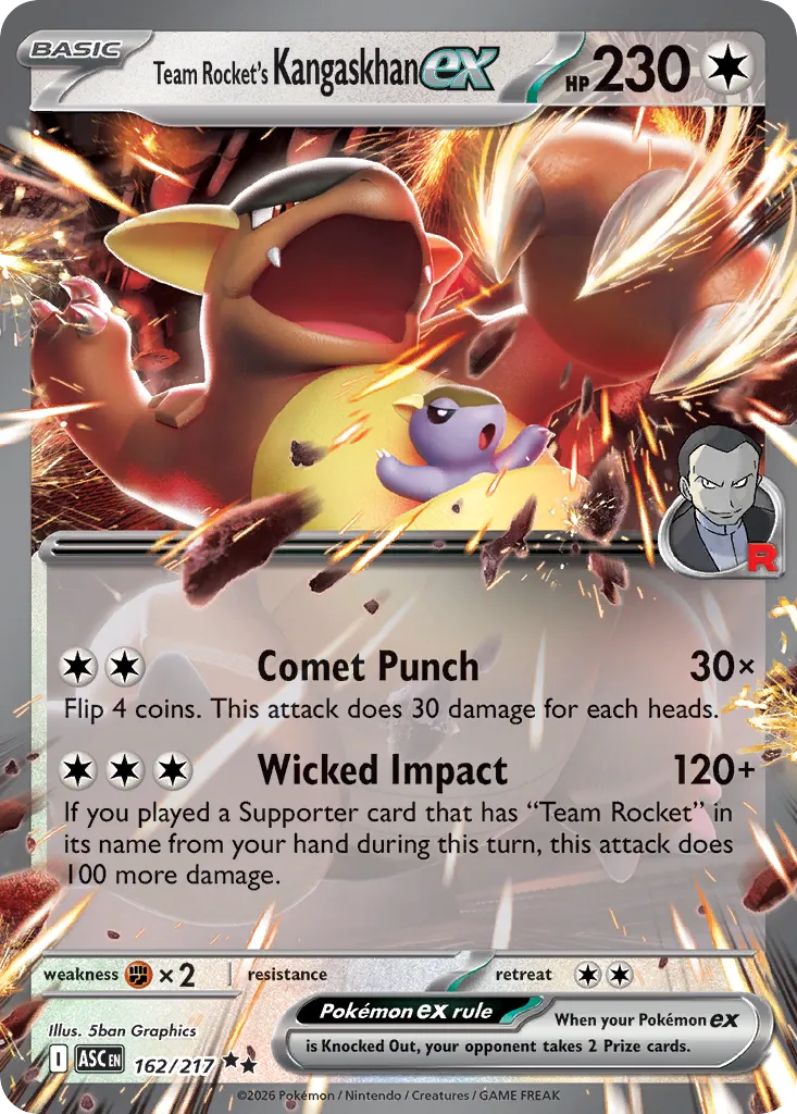Team Rocket's Kangaskhan ex 162/217 — Ascended Heroes (English Pokémon TCG card)